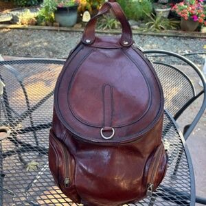 Italian Leather Vintage Backpack- Preowned/Made in Italy